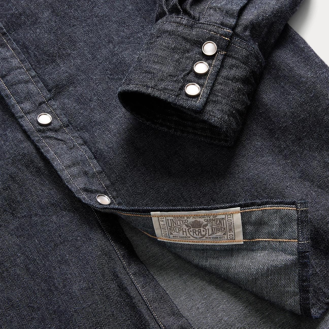 RRL Camicia uomo Western Slim Fit  Rinse