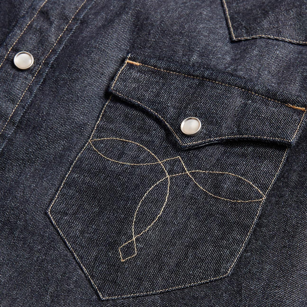 RRL Camicia western in denim Slim-Fit