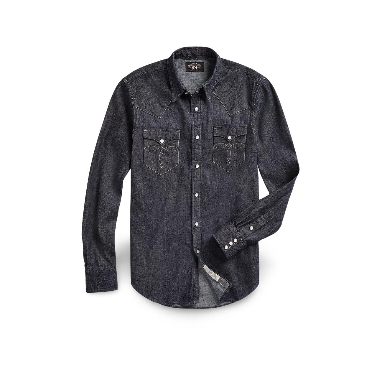 RRL Camicia western in denim Slim-Fit