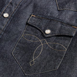 RRL Camicia western in denim Slim-Fit
