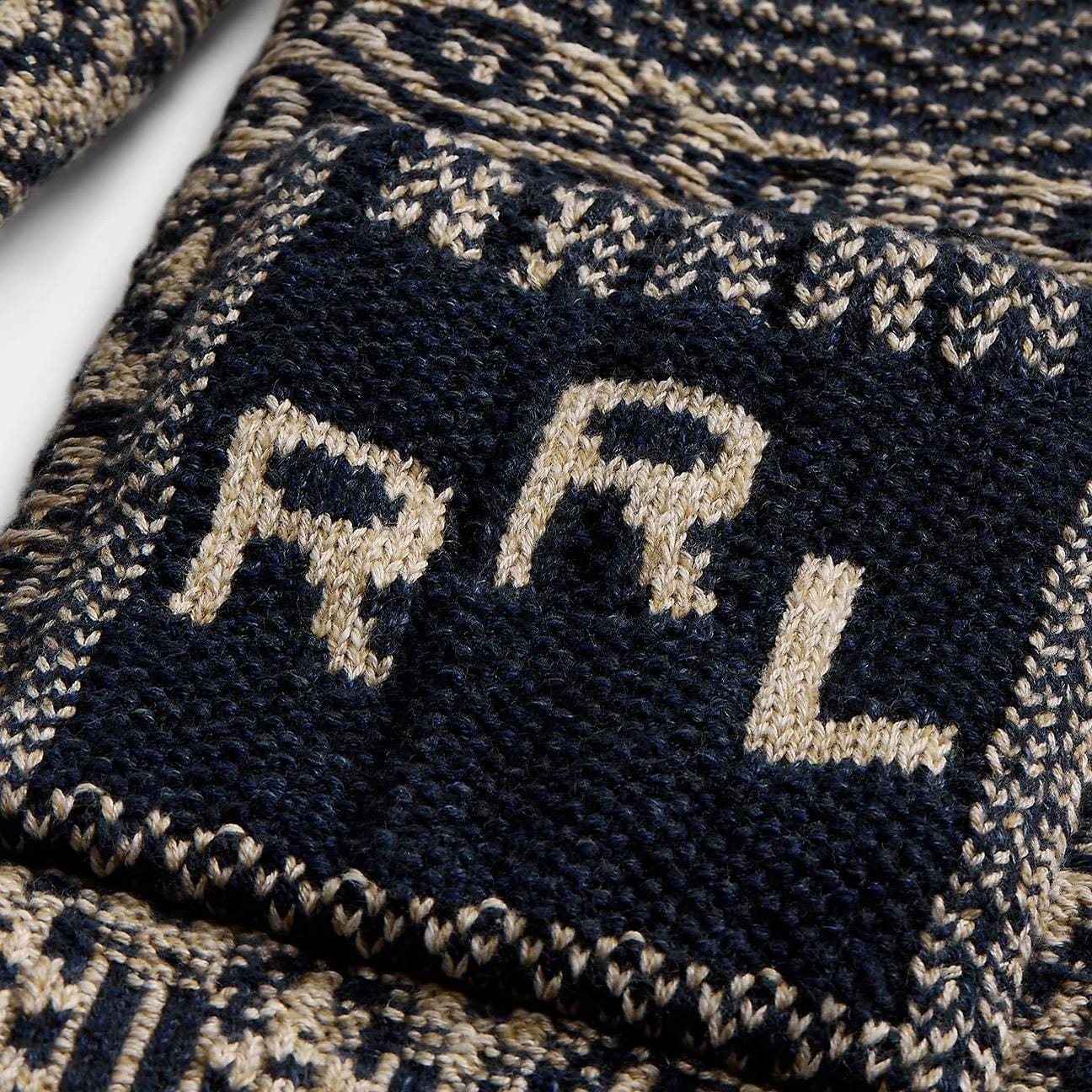 RRL Cardigan sciallato in misto cotone Blue Bianco