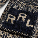 RRL Cardigan sciallato in misto cotone Blue Bianco