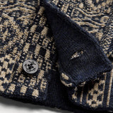 RRL Cardigan sciallato in misto cotone Blue Bianco