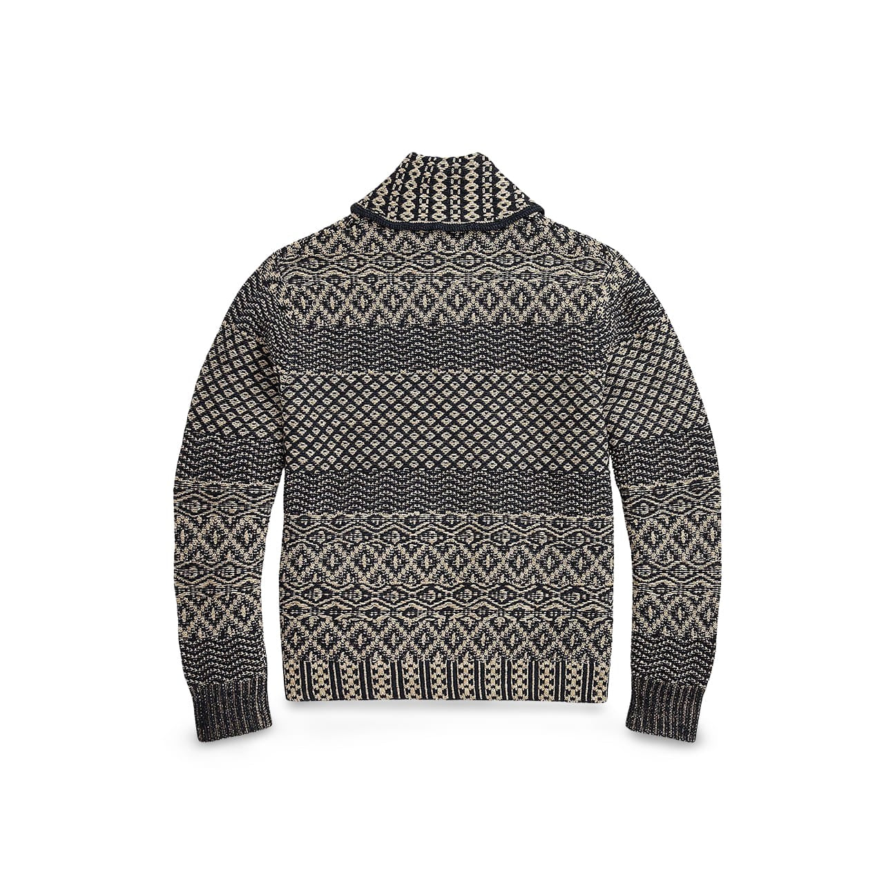 RRL Cardigan sciallato in misto cotone Blue Bianco