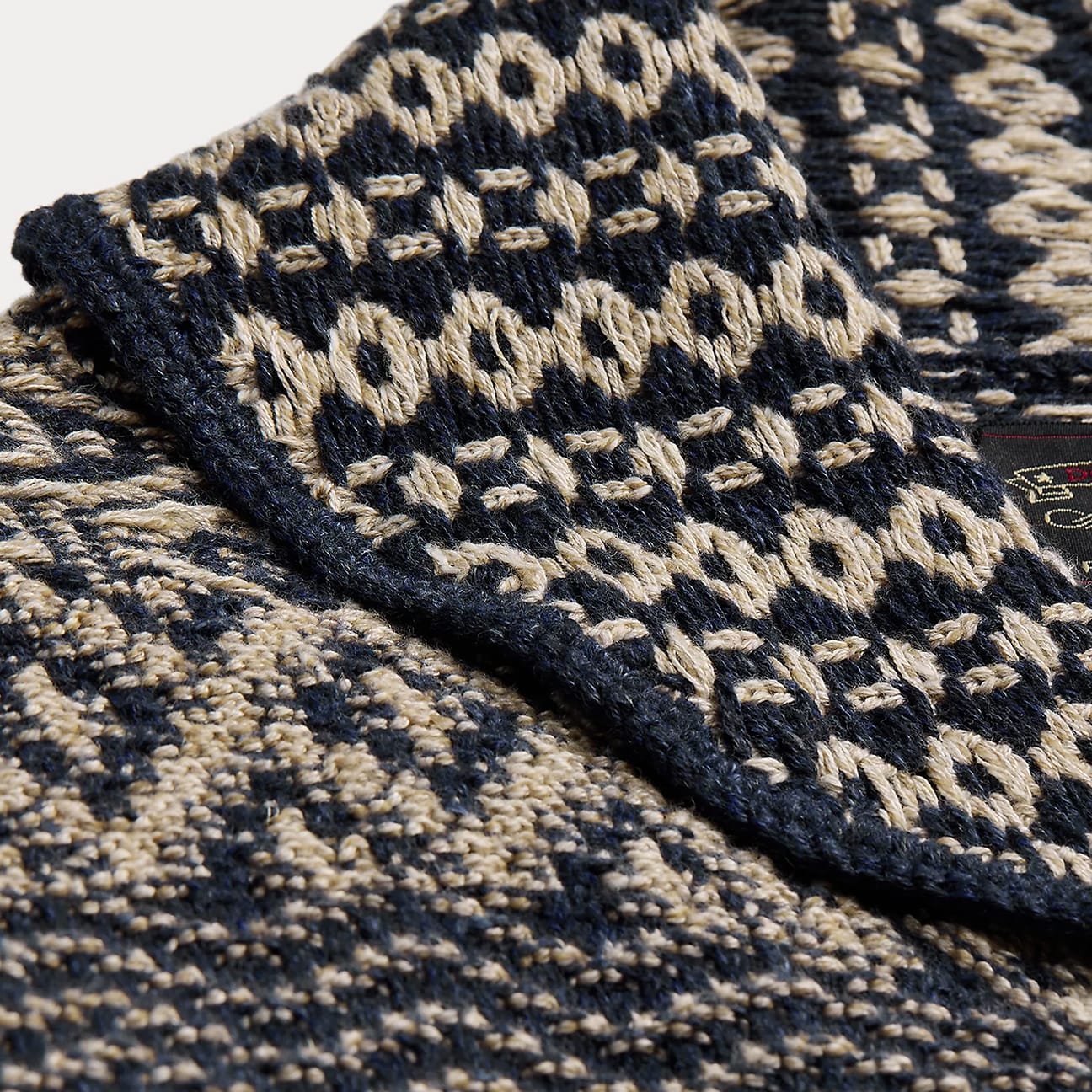 RRL Cardigan sciallato in misto cotone Blue Bianco