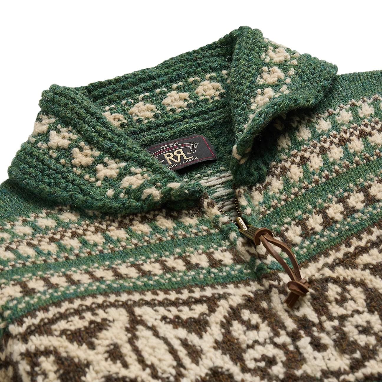 RRL Cardigan uomo con cerniera Verde