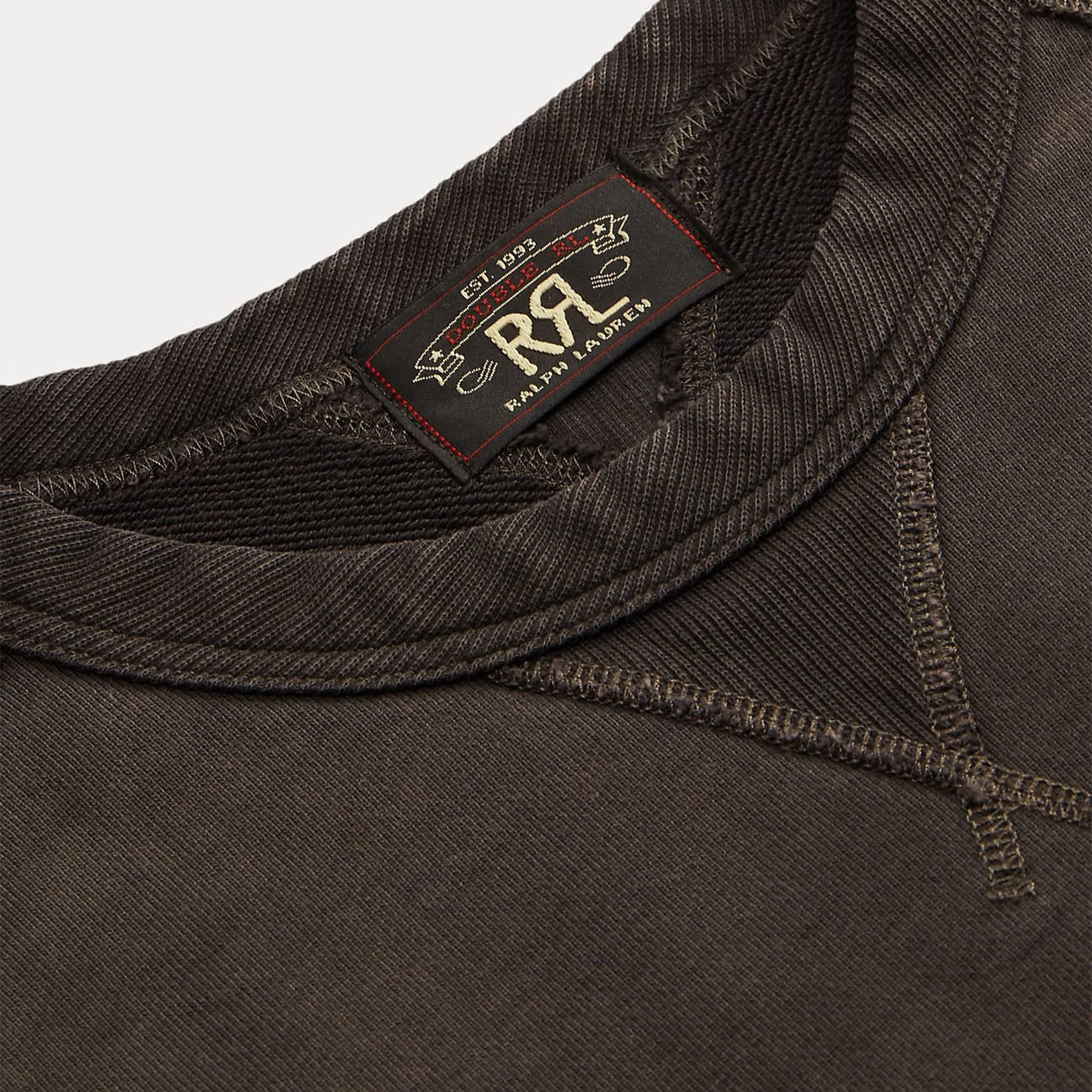 RRL Felpa uomo girocollo in cotone Black Indigo