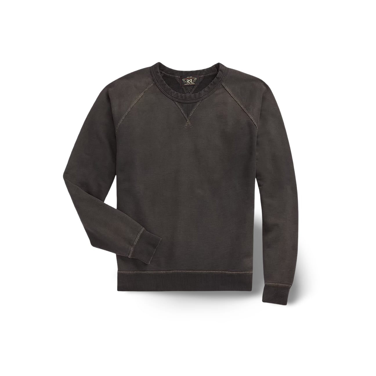 RRL Felpa uomo girocollo in cotone Black Indigo