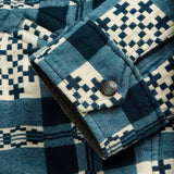 RRL Giacca camicia jacquard Blue Panna