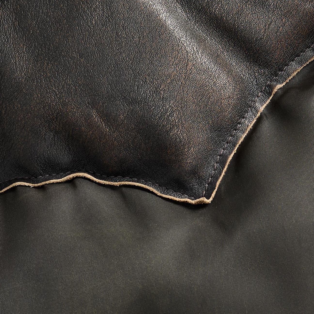 RRL Giacca con carré in pelle Nero
