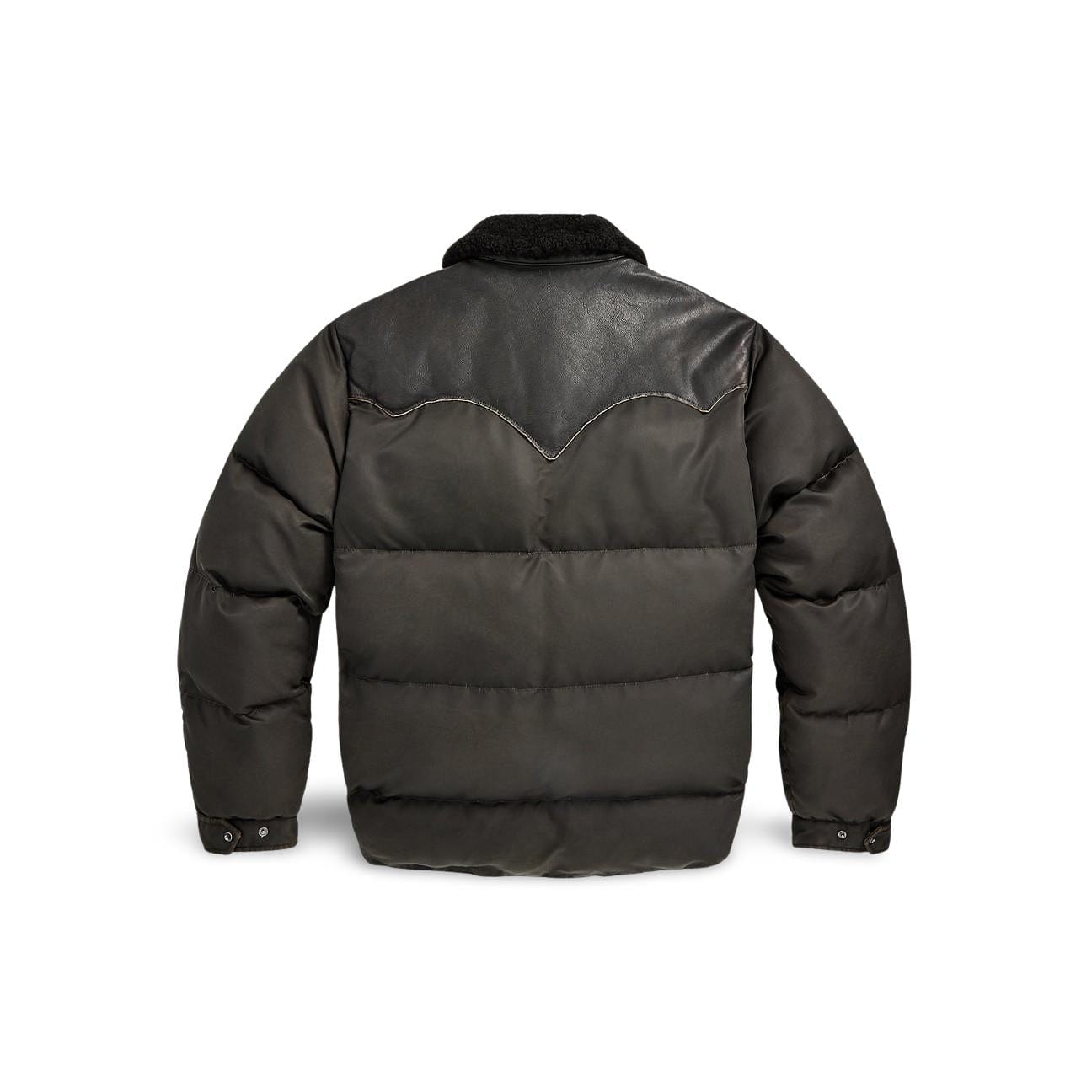 RRL Giacca con carré in pelle Nero