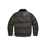 RRL Giacca con carré in pelle Nero