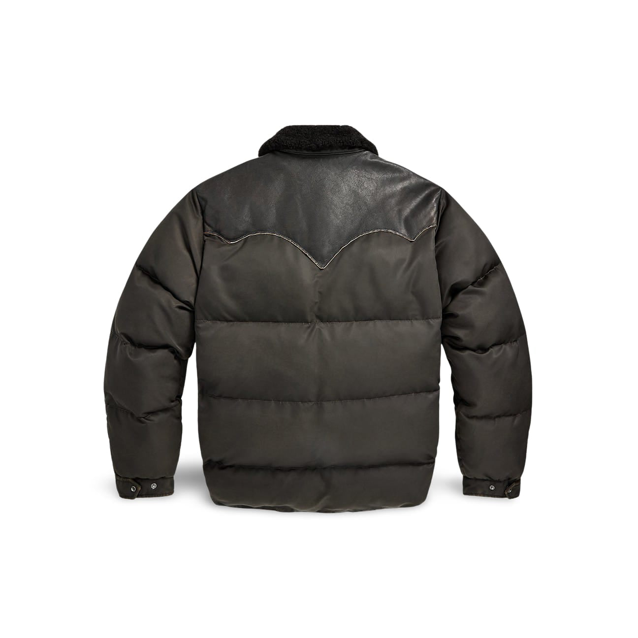 RRL Giacca con carré in pelle Nero