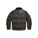 RRL Giacca con carré in pelle Nero