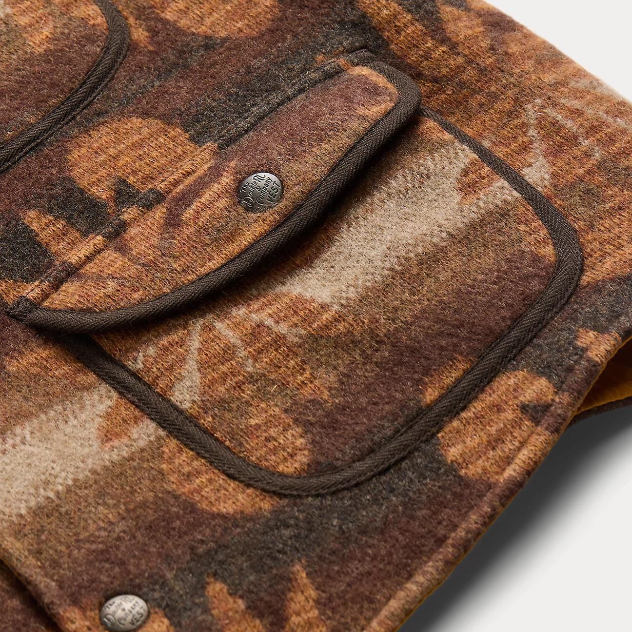 RRL Gilet uomo in lana e cashmere Marrone