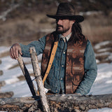 RRL Gilet uomo in lana e cashmere Marrone