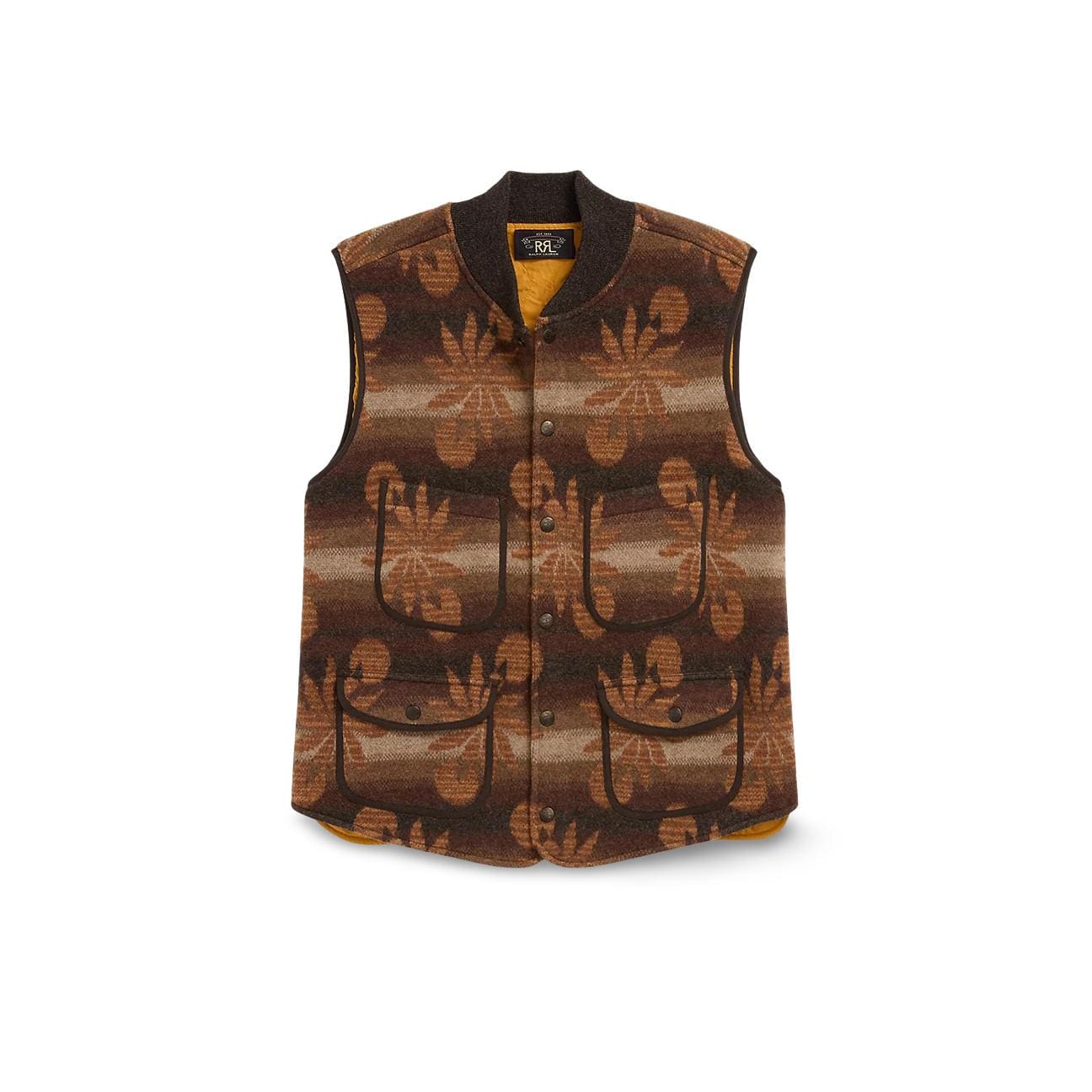 RRL Gilet uomo in lana e cashmere Marrone