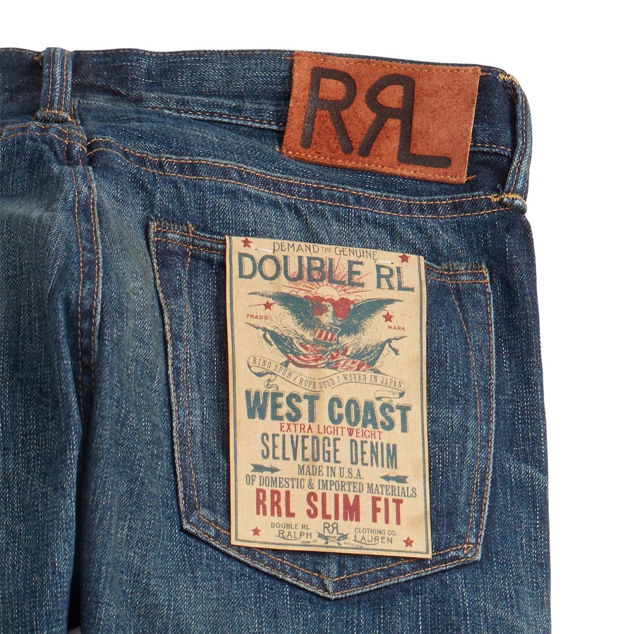 RRL Jeans uomo Ridgecrest con cimosa Slim-Fit