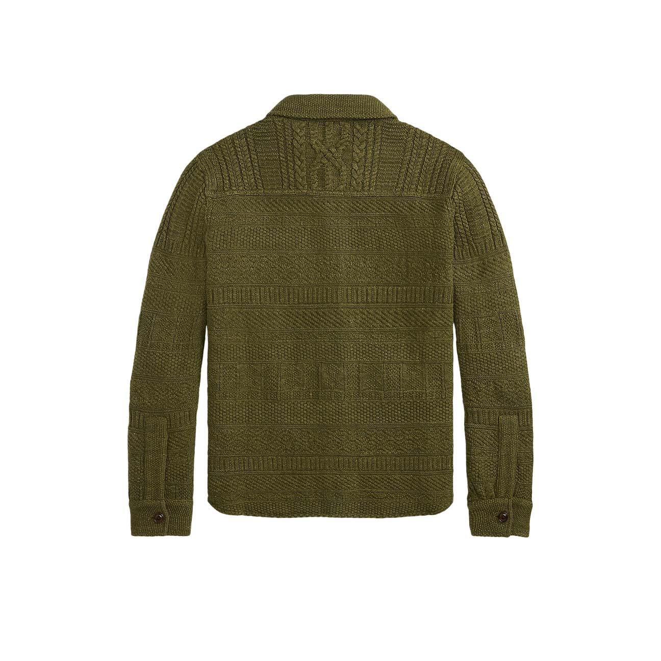 RRL Overshirt uomo in cotone e lana Verde Militare