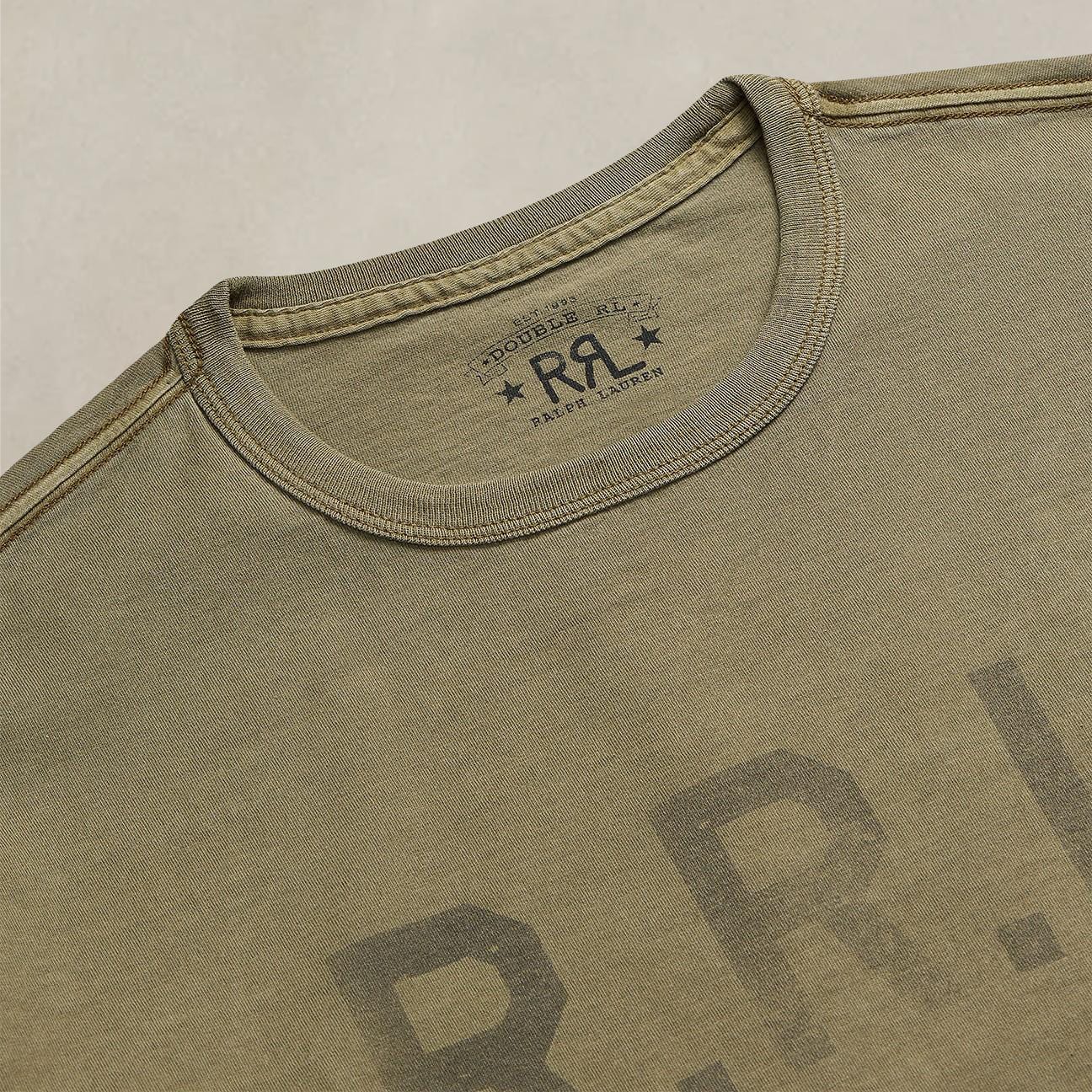 RRL T-Shirt in jersey con logo Verde Militare