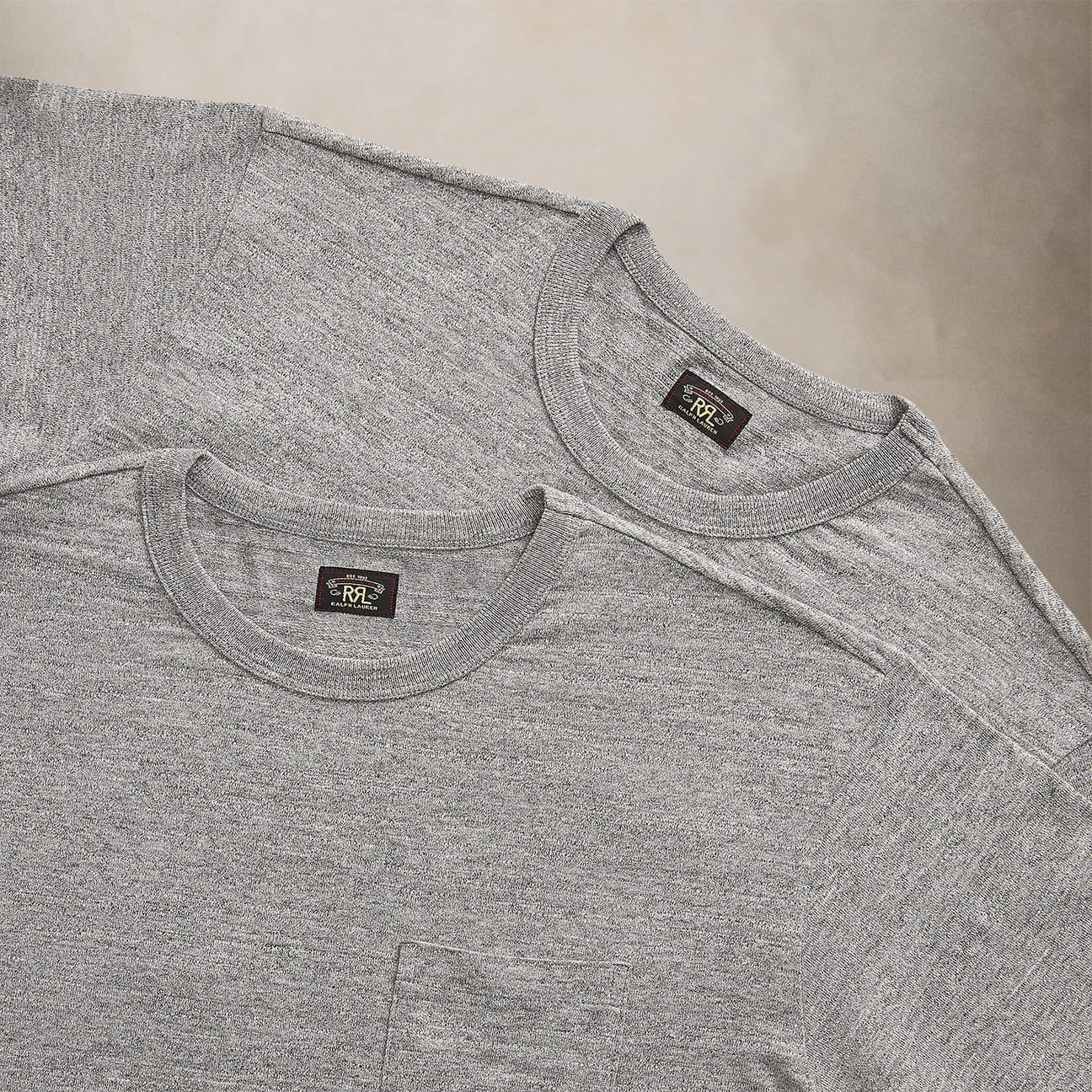 RRL T-Shirt uomo 2 Pack in jersey Grey Melange