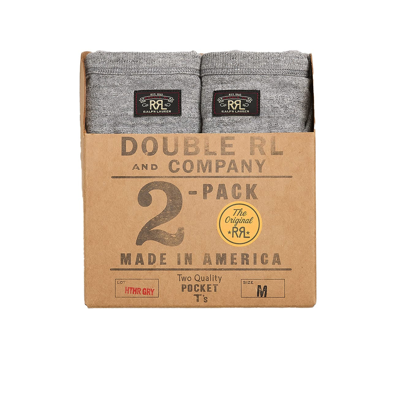 RRL T-Shirt uomo 2 Pack in jersey Grey Melange