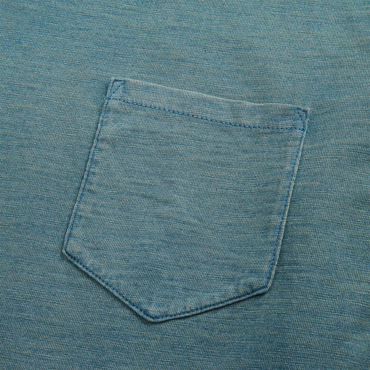 RRL T-Shirt uomo con taschino Indigo Blue lavato