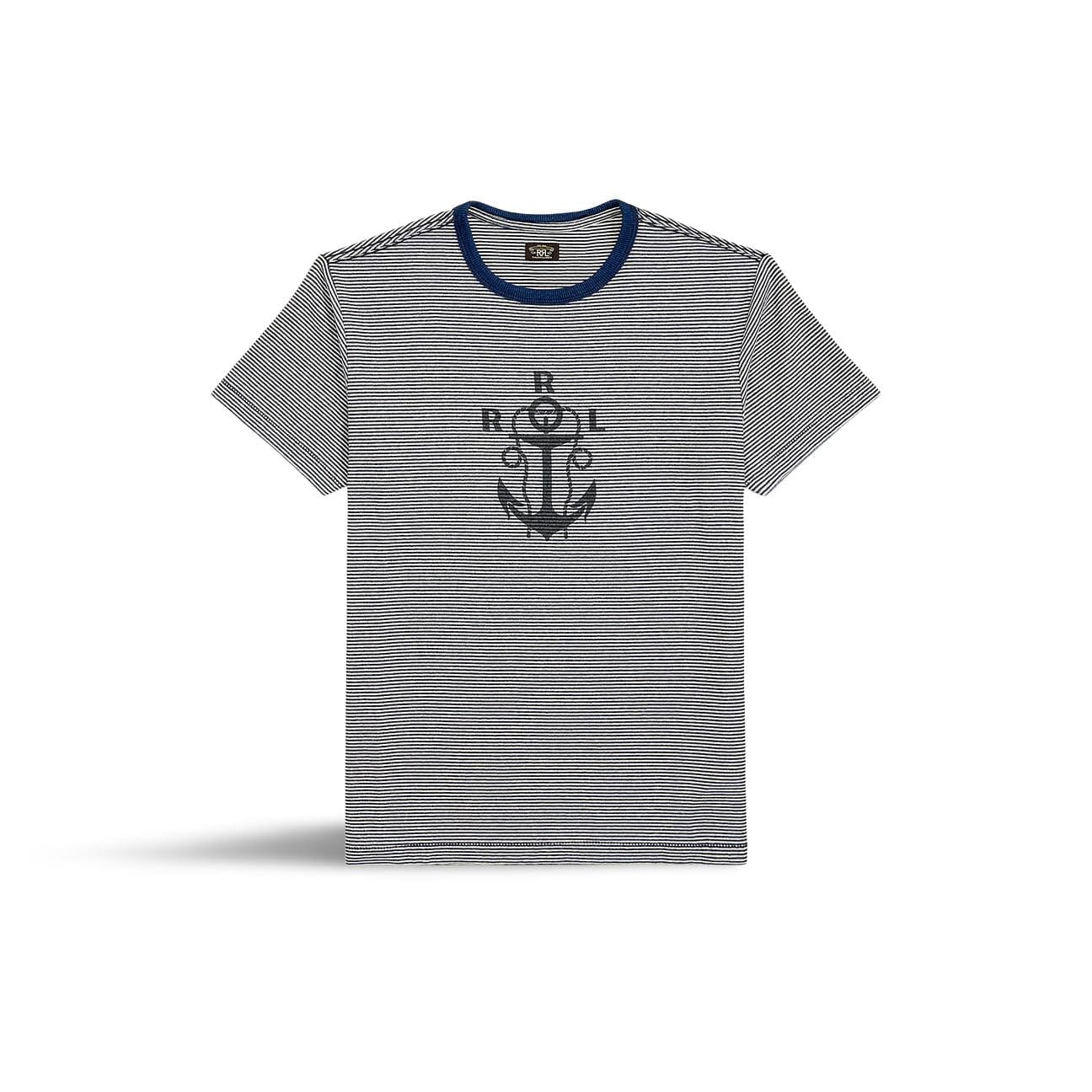 RRL T-Shirt uomo in cotone a righe Blue