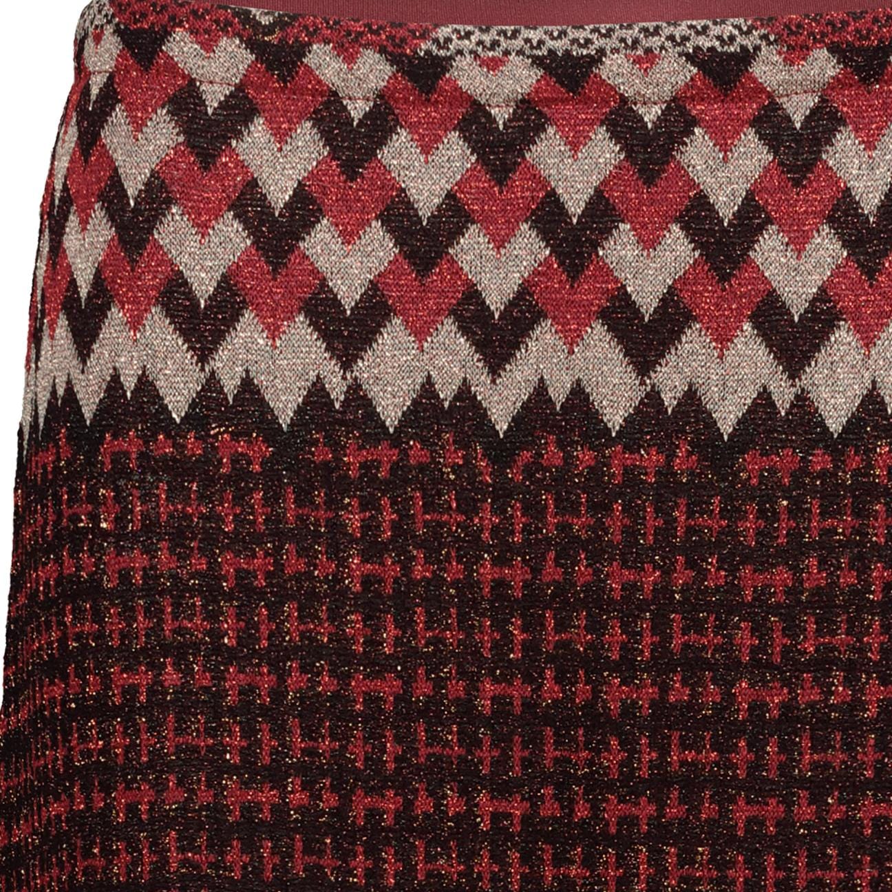 SIYU Gonna jacquard geometrico Rosso