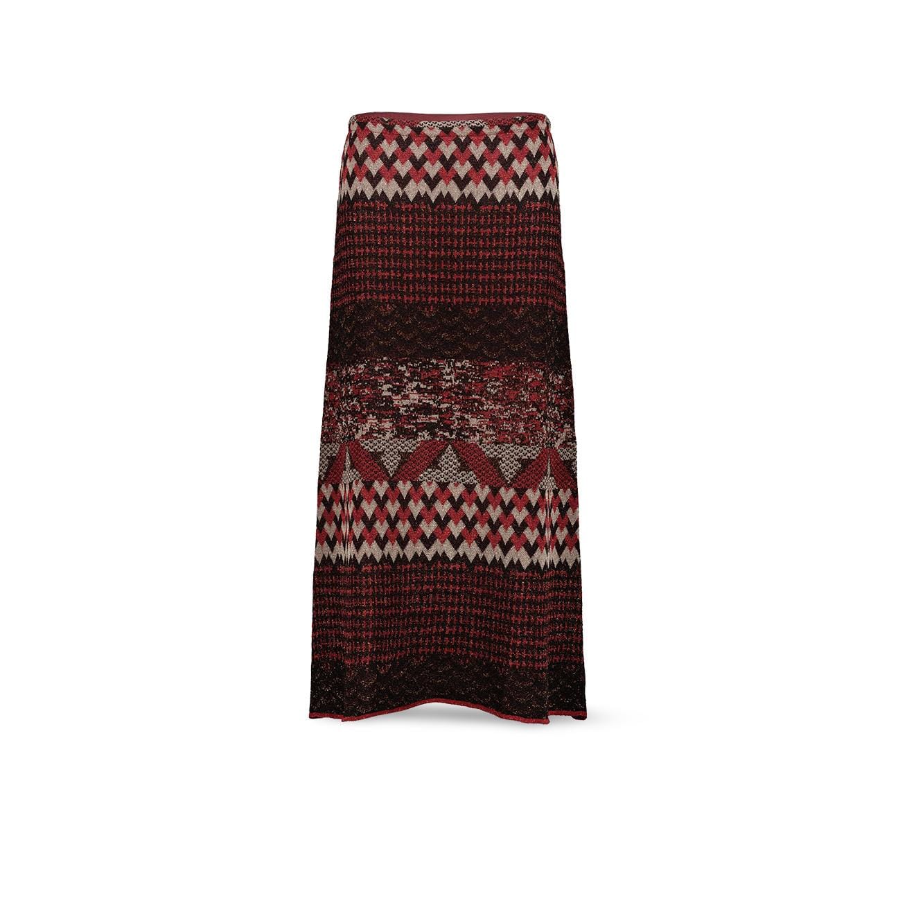 SIYU Gonna jacquard geometrico Rosso