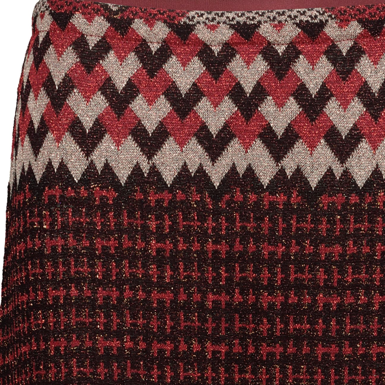 SIYU Gonna jacquard geometrico Rosso