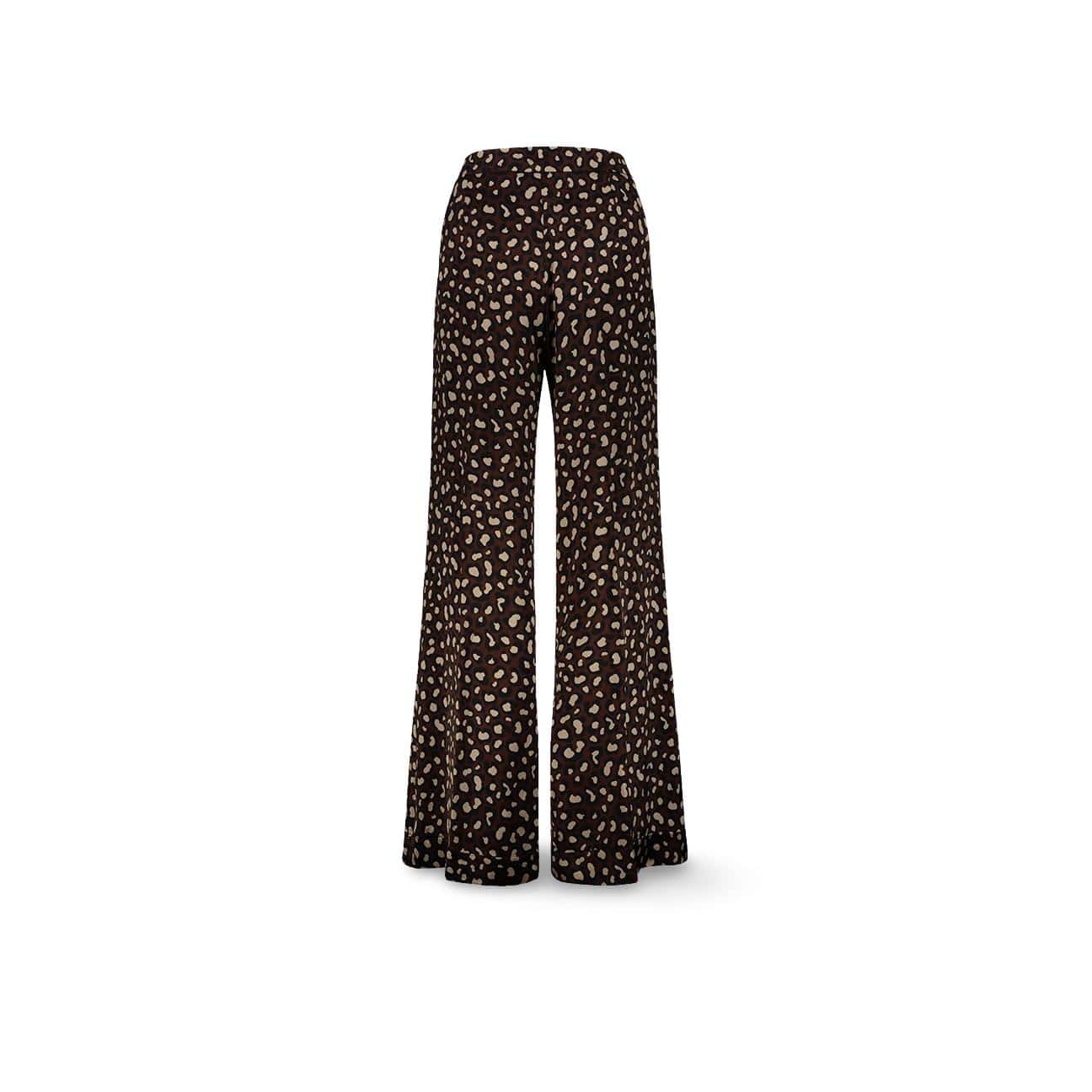 SIYU Pantalone  donna a palazzo Animalier Print