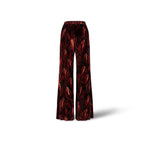 SIYU Pantalone donna in velluto stampato Rubino