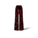 SIYU Pantalone donna in velluto stampato Rubino