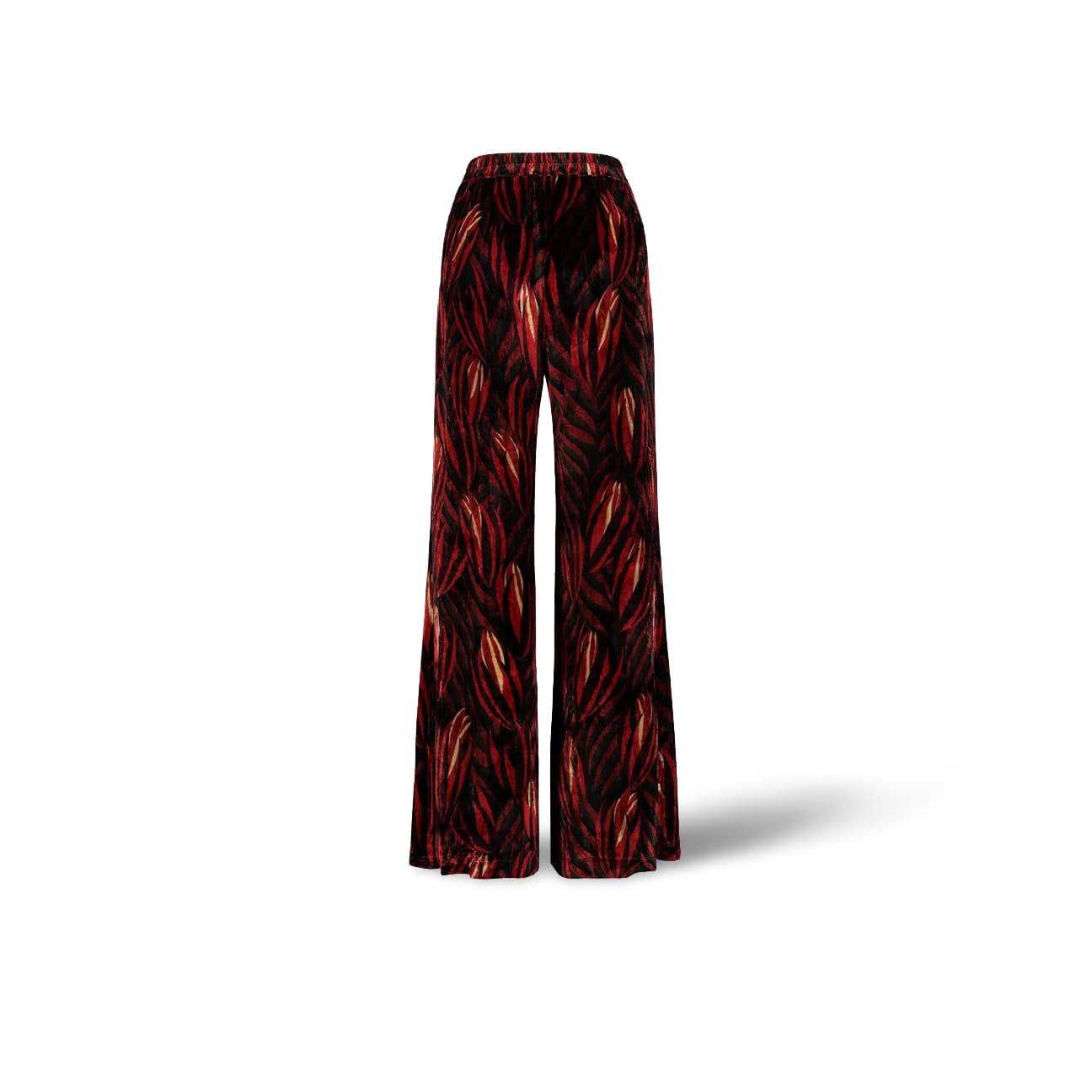 SIYU Pantalone donna in velluto stampato Rubino
