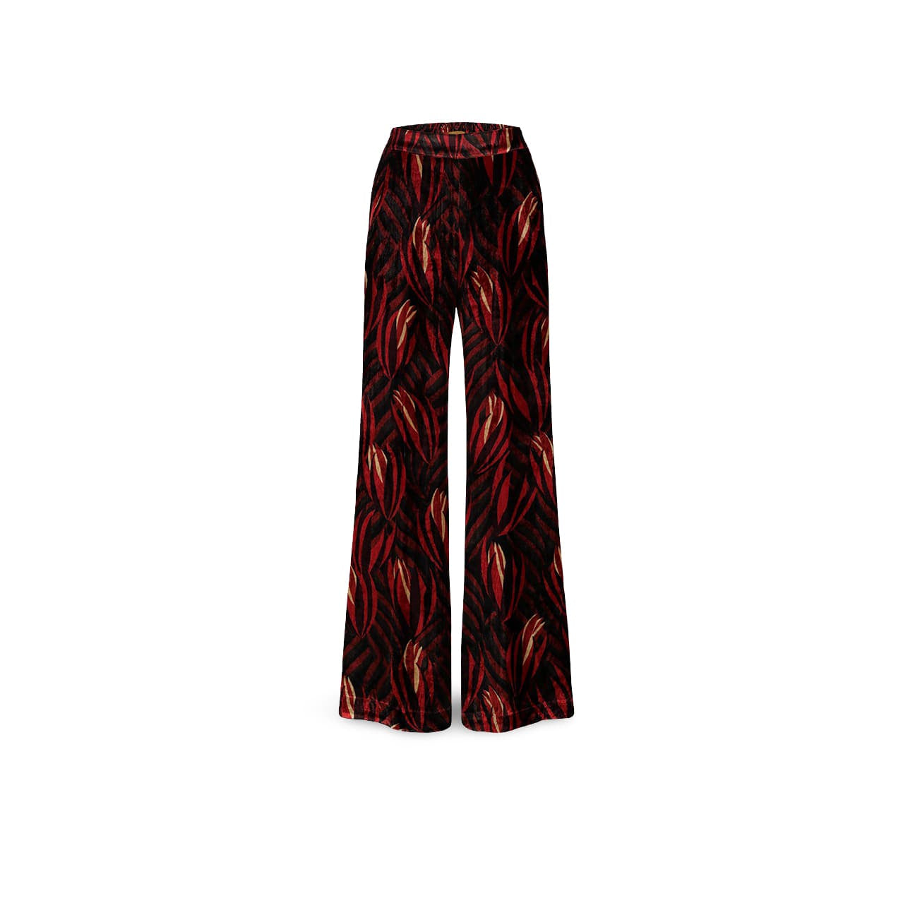 SIYU Pantalone donna in velluto stampato Rubino