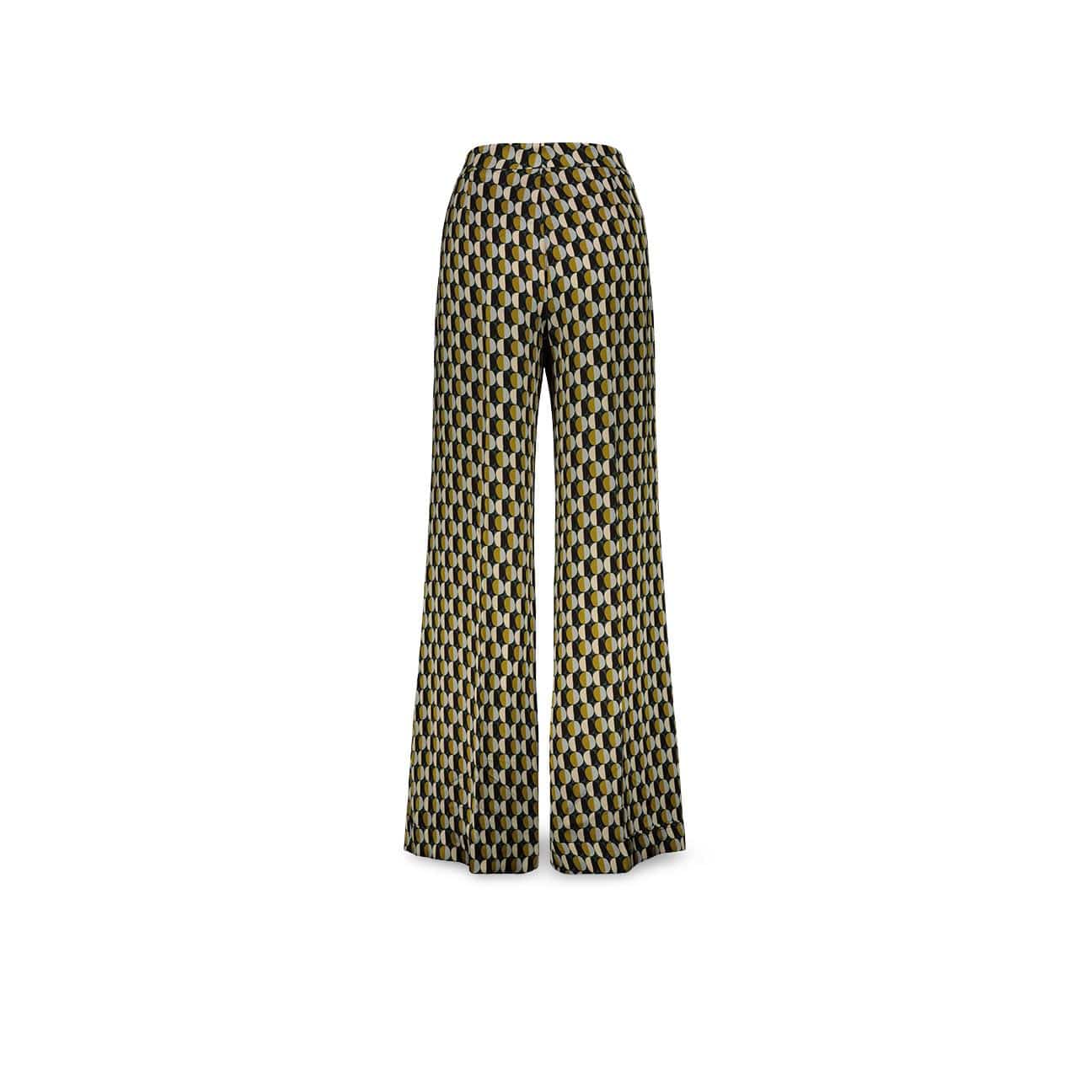 SIYU Pantalone donna stampa geo Blue Olio