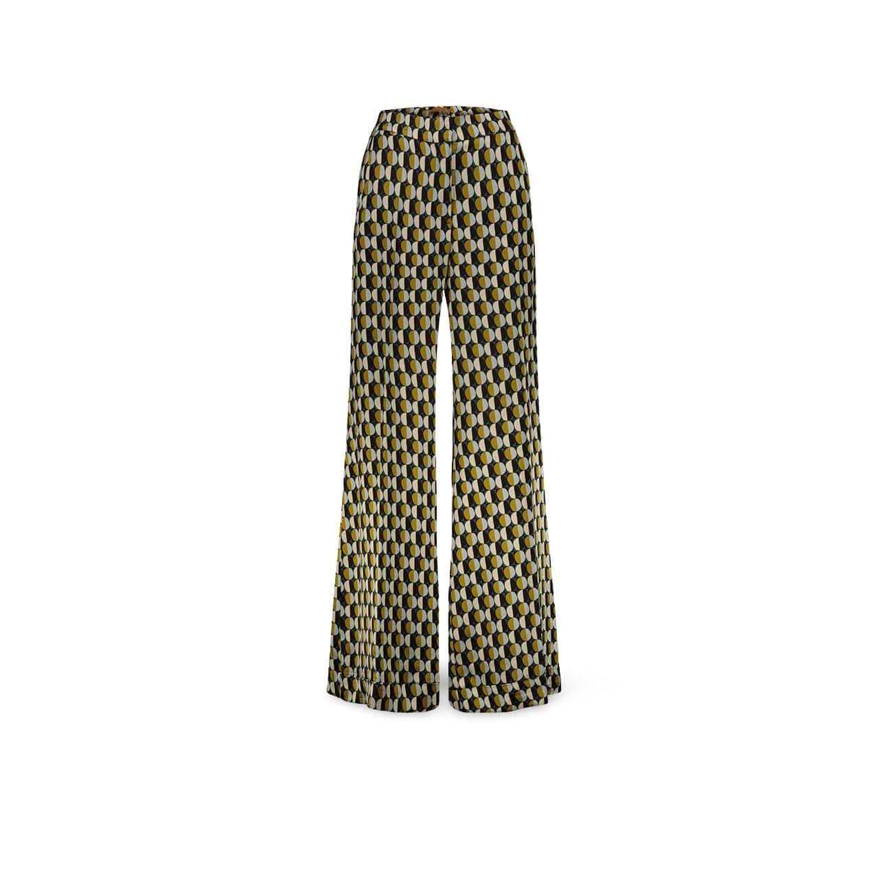 SIYU Pantalone donna stampa geo Blue Olio