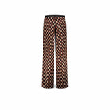 SIYU Pantalone donna stampa geometrica Rosso