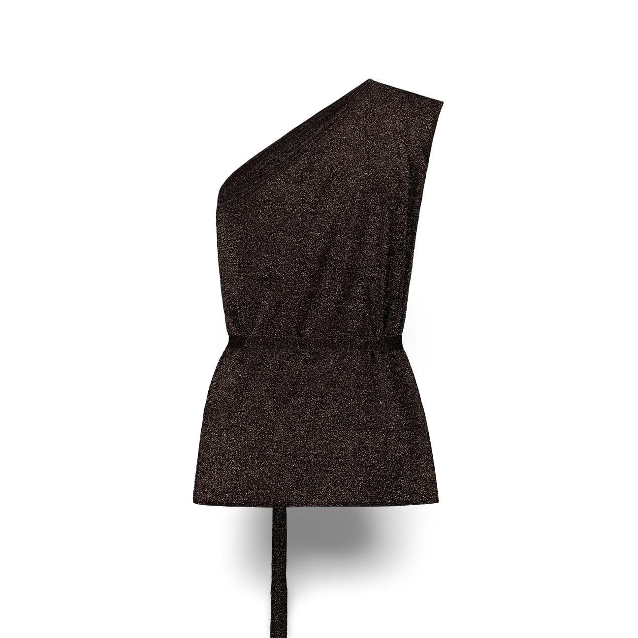 SIYU Top monospalla in lurex Bronzo
