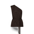 Top monospalla in lurex Bronzo
