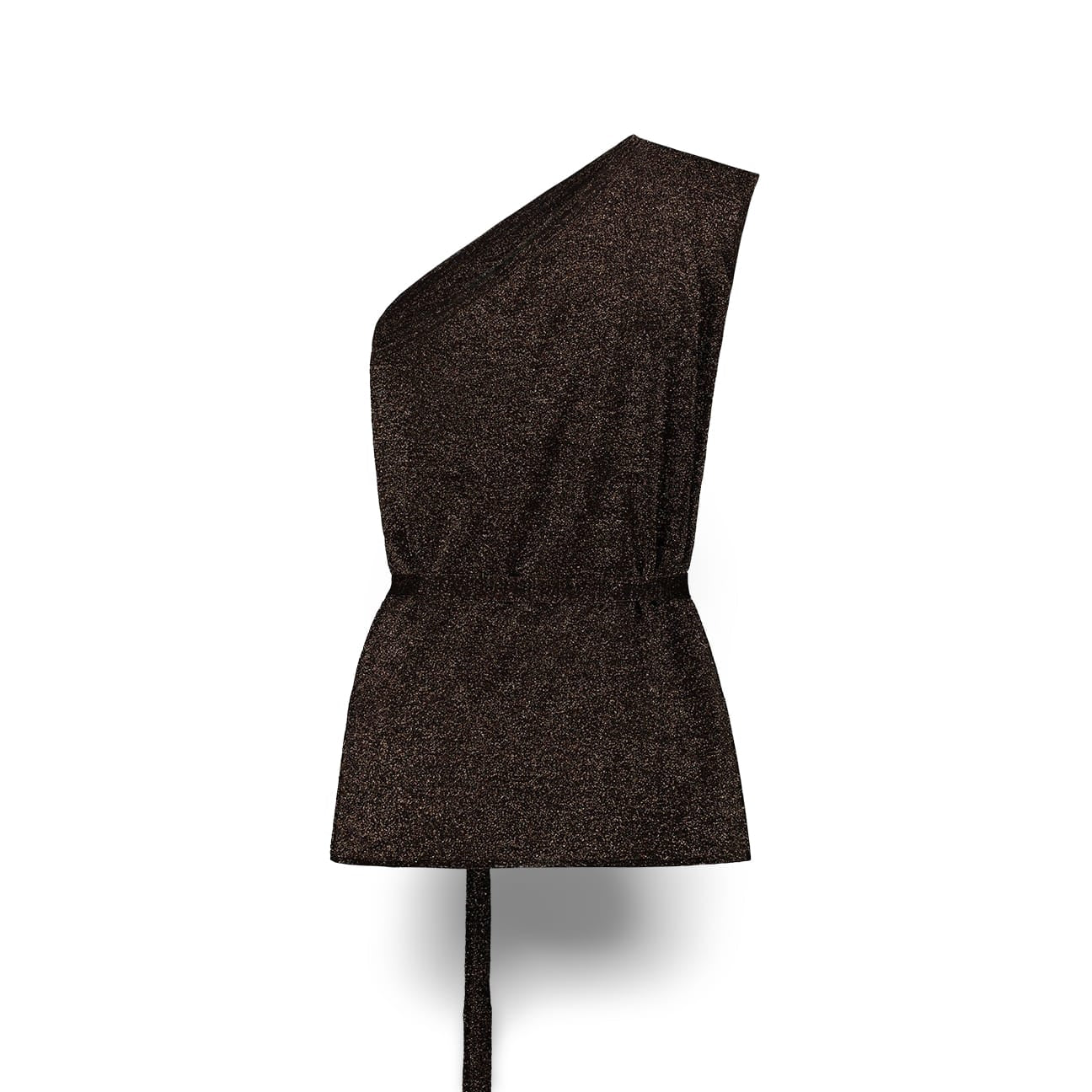 SIYU Top monospalla in lurex Bronzo