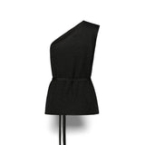 SIYU Top monospalla in lurex Nero