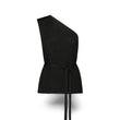 Top monospalla in lurex Nero