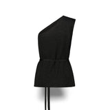 SIYU Top monospalla in lurex Nero