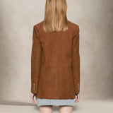 TAGLIATORE Blazer donna Josie in pelle scamosciata Cuoio