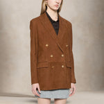 TAGLIATORE Blazer donna Josie in pelle scamosciata Cuoio