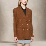 TAGLIATORE Blazer donna Josie in pelle scamosciata Cuoio