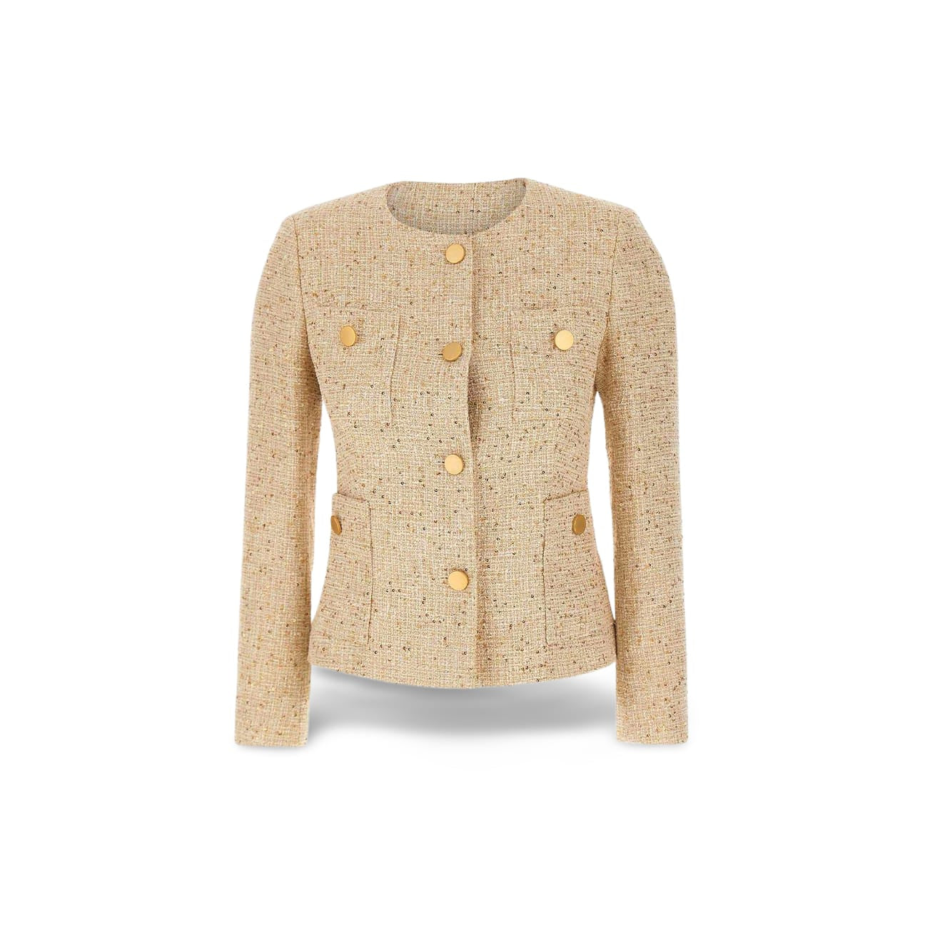 TAGLIATORE Giacca Beverly in tweed Beige e Oro