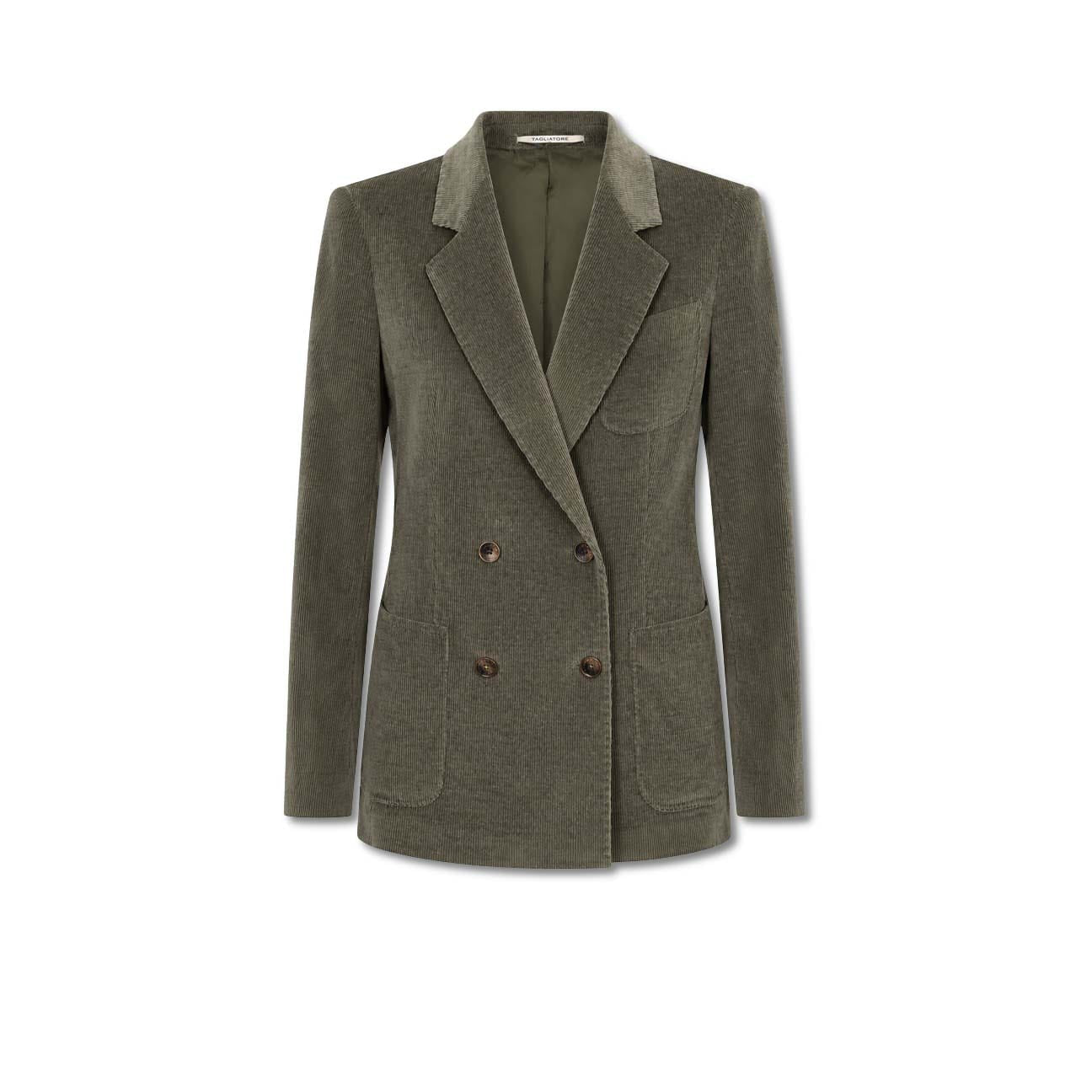 TAGLIATORE Giacca donna in velluto Najade Verde Grigio